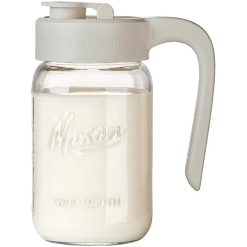 32 oz Glass Pitcher with Lid, 1 Quart Mason Jar Pitcher with Lid Airtight, Breast Milk Storage for Fridge, Ideal for Cold Brew Coffee, Iced Tea, Sun Tea, Juices