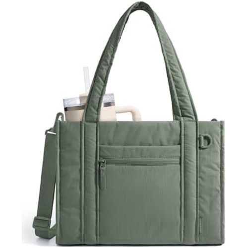 BAGSMART Boxy Tote Bag for Women, Crossbody Work Bag with Zipper