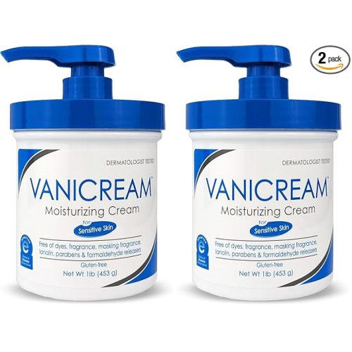 Vanicream Moisturizing Skin Cream with Pump Dispenser - 16 fl oz (1 lb) - Moisturizer Formulated Without Common Irritants for Those with Sensitive Skin (Pack of 2)