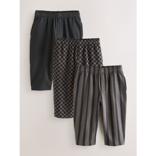 Black/ Charcoal Grey 3 Pack Wide Leg Jersey Joggers 12-18 months