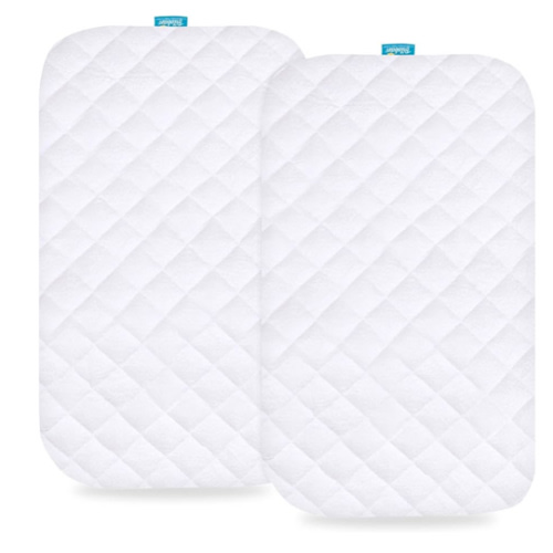 Waterproof Bassinet Mattress Pad Cover Compatible with ANGELBLISS Baby Bassinet, 2 Pack, Ultra Soft Surface, Breathable and Easy Care