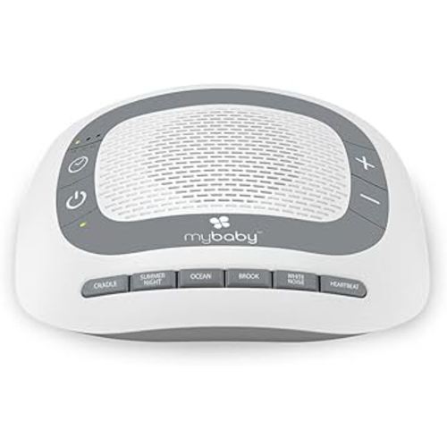 MyBaby SoundSpa White Noise Machine for Babies | 6 Soothing Lullabies for Newborns, Sound Therapy for Travel, Relaxing, Kids, Newborns, Baby Songs, Adjustable Volume, Auto-off Timer, By HoMedics