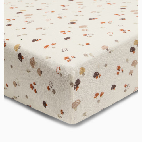 Tiny Kind Organic Cotton Muslin Crib Sheet - Mushroom Forest