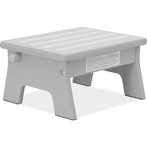 Dream On Me Ease-Up Adjustable Nursing Footrest in Pebble Grey – Solid Pinewood Foot Stool for Breastfeeding, Posture Support & Comfort, Lightweight, Easy to Assemble, Helps Reduce Back & Neck Pain