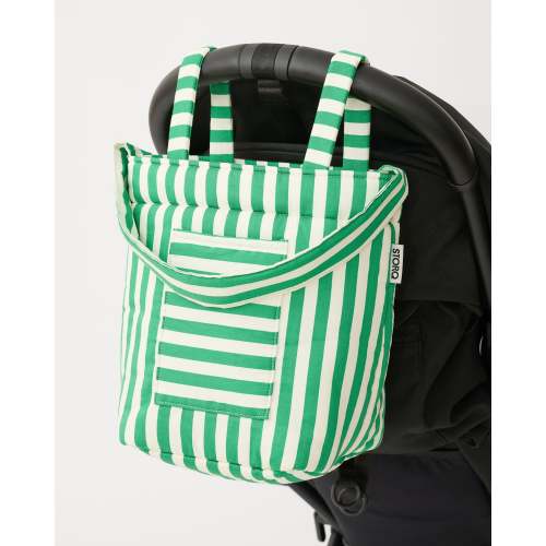 Stroller Party™ Bucket Bag | Green Stripe - Storq by Kindred Bravely