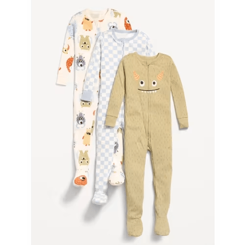 Snug-Fit 2-Way-Zip Pajama One-Piece 3-Pack for Toddler & Baby | Old Navy