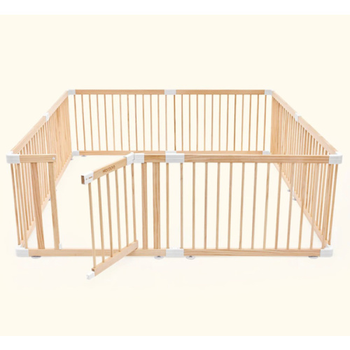 HARPPA Grovi Wooden Baby Gate Playpen | Non-Toxic Foldable DIY Adjustable Play Yard for Infants & Toddlers – Natural Finish Baby Fence for Small & Large Spaces