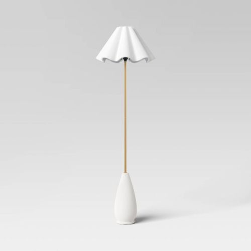 Wavy Shade Collection Ceramic Base Floor Lamp White - Threshold™