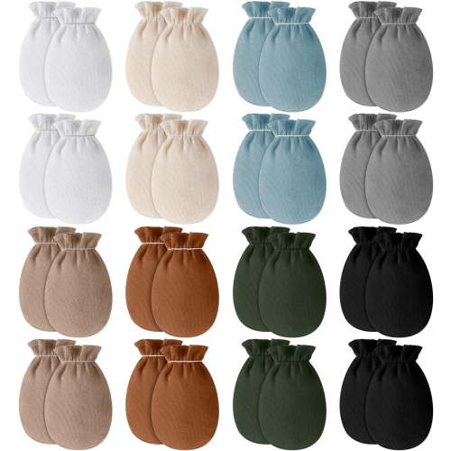 16 Pairs Mittens for Boys Girls Mittens No Scratch Gloves for 0-6 Months