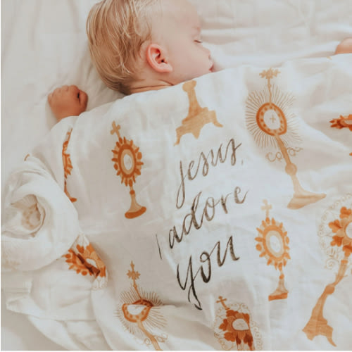 Monstrance Swaddle Blanket | Bamboo & Cotton