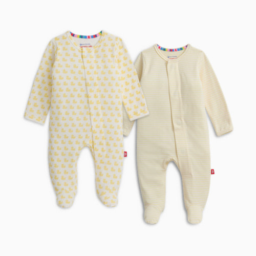 Organic Cotton Magnetic Footie 2 Pack Bundle - Yellow Assorted