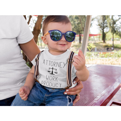 Attorney Work Product Baby Bodysuit, Future Lawyer Gift