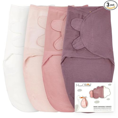 Mama Cheetah Baby Swaddle Sack, Organic Cotton Swaddle Blanket, Adjustable Swaddle Sleep Sacks, Easy Swaddles for Boy Girl 0-3 Month, Baby Essentials, 4-Pack