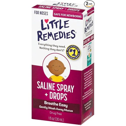 Little Remedies Little Noses Saline Spray Drops, 1 Fl Oz, Pack of 2