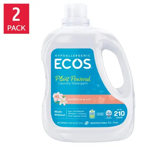 ECOS Liquid Laundry Detergent, Magnolia & Lily, 210 Loads, 210 fl oz, 2-count | Costco