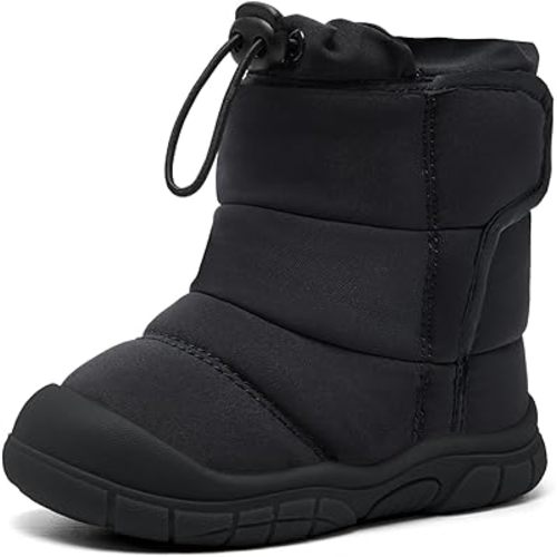 Amazon.com | MORENDL Baby Snow Boots Toddler Winter Boots Boy & Girl Walking Shoes Non-Slip Warm Fur Soft Solo Outdoor Booties Black 9-12 Months | Boots