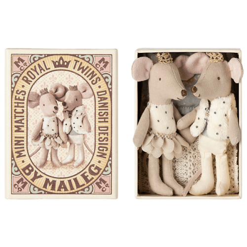 Royal Twin Mice in a Matchbox, Little Sister & Brother - Maileg - Maileg USA