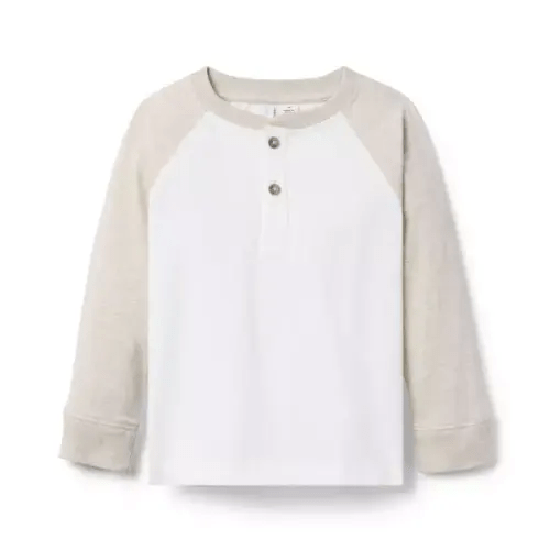 Boy Jet Ivory Colorblock Henley Tee by Janie and Jack