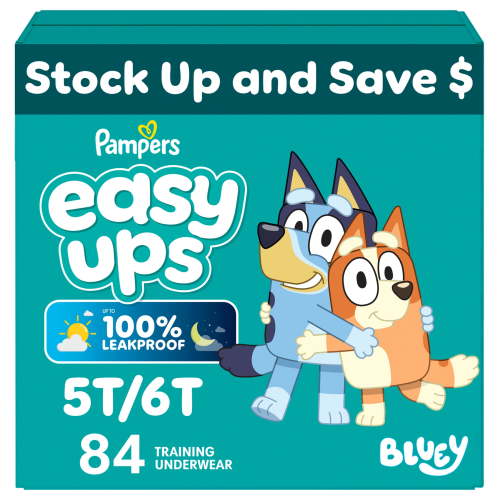 Free Shipping! Pampers Easy Ups Potty Training Pants Boys Size 5T-6T 84 Count with Leakproof Protection