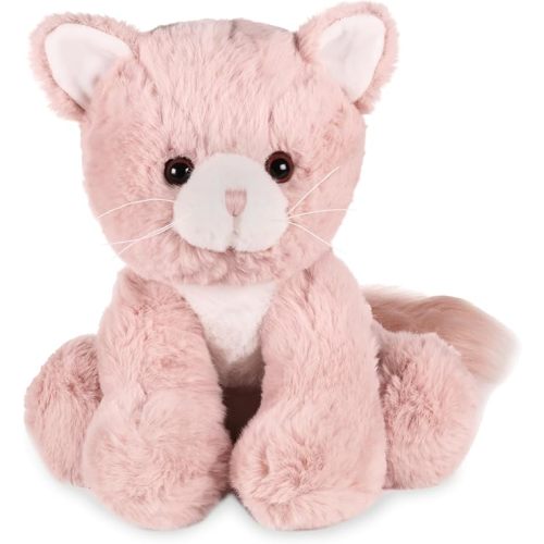 Bearington Mew Mew The Pink Kitty Stuffed Animal Plush - 10.5" Adorable Kitten Plush Toy with Soft Faux Fur and Premium Feel - Cute Pink Cat Plushie Gift for Girls, Cat Lovers, and Kids