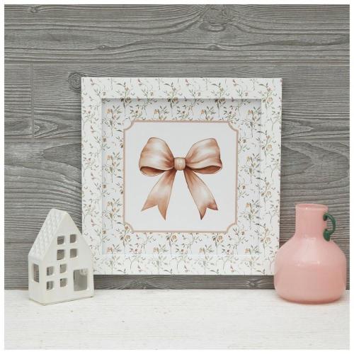 Bow & Floral Patterned Wood Wall Decor