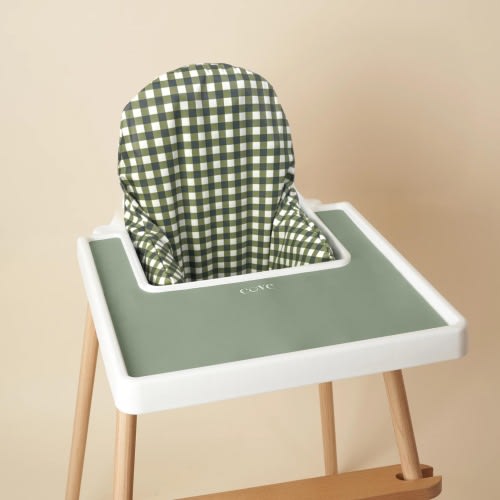 Wipeable Cushion for the Antilop IKEA Highchair - Olive Gingham
