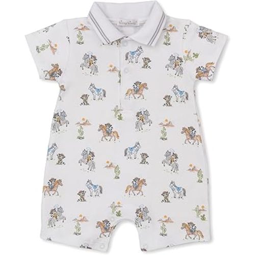 Kissy Kissy Baby-Boys Infant Cowpokes Roundup Print Short Playsuit with Collar