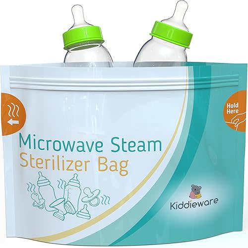 10 Pack Microwave Sterilizer for Baby Bottles Pacifier Sanitizer and Breast Pump Sterilizer Bags Portable Travel Sterilizer for Baby Bottles Pacifiers and Breast Pump Parts