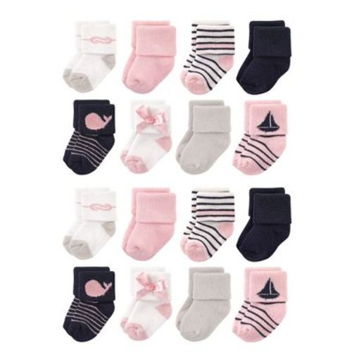 Luvable Friends Baby Cotton Rich Terry Socks 16-Pack, Sailboat, 6-12 Months
