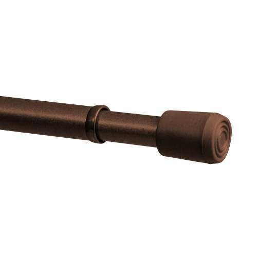 Mainstays Adjustable Spring Tension Curtain Rod, 28 to 48 inches, Steel Tube, Chocolate Finish
