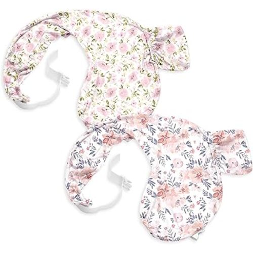 TotAha Soft Nursing Pillow Cover: Compatible with My Brest Friend Breastfeeding Pillow, 2-Pack Stretch Replacement Slipcovers with Side Pocket & Adjustable Strap, Machine Washable, Pillow Not Included
