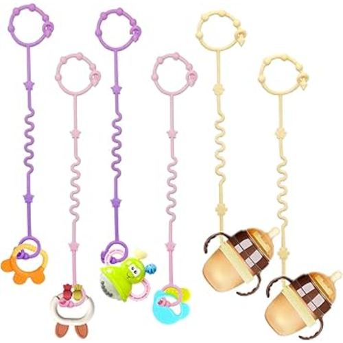 RTMOK Toy Straps for Baby, Silicone Setpacifier Clip,Applies to Car Seat Teether,High Chair,Stroller Accessories,Baby Clips,Cribs,Rocking Chair (Multicolored)