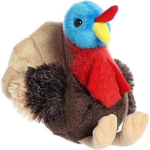 Aurora® Adorable Mini Flopsie™ Thomas Turkey™ Stuffed Animal - Playful Ease - Timeless Companions - Brown 8 Inches