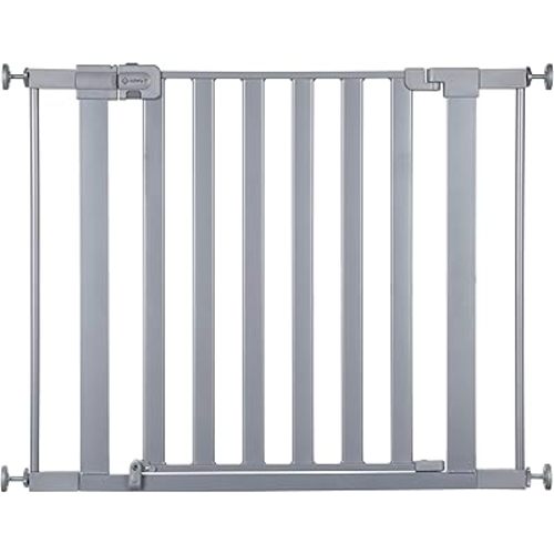 Safety 1st Walk Through Baby Gate with Door, Adjustable Pressure Mount Lift, Dog Gates, Fits 29"-38" Wide, 1-Pack, Silver