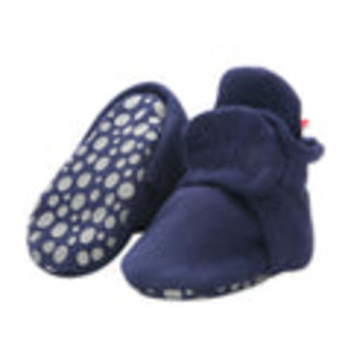 Zutano Cotton Gripper Stay-On Baby Bootie Slipper - True Navy