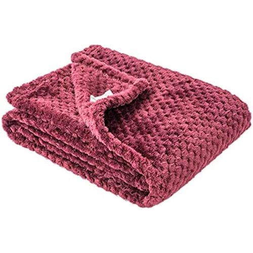 Fuzzy Blanket or Fluffy Blanket for Baby, Soft Warm Cozy Coral Fleece Toddler, Infant or Newborn Receiving Blanket for Crib, Stroller, Travel, Decorative (28Wx40L, XS-Coral Red)