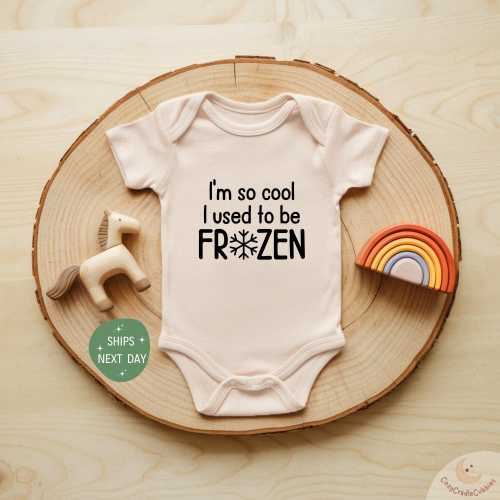 I’m So Cool I Used To Be Frozen Baby Onesie®, Frozen Humor For Fertility Treatment Bodysuit, Funny IVF Baby Onesie®, IVF Natural Baby Gift