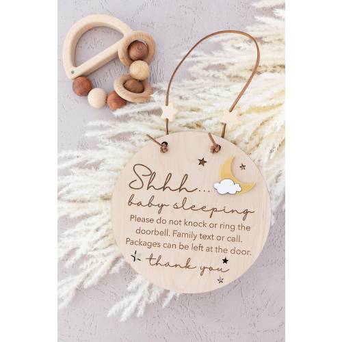 "Shhh, baby sleeping" Do Not Disturb Sign for Front Door