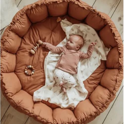 Play and Go - Bloom Organic Cotton Play Mat - Brown | Smallable