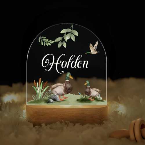 Personalized Duck Night Light: Custom Nursery Decor LED Lamp