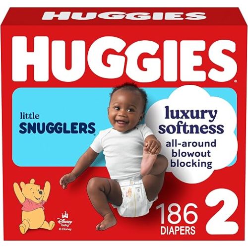 Huggies Little Snugglers Diapers Size 2, 186 Count (3 Packs of 62)