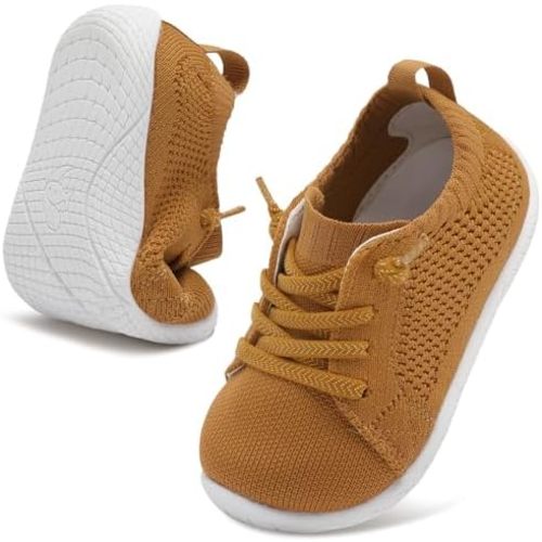 LeIsfIt Toddler Walking Shoes Boys Girls Slip-On Barefoot Shoes Kids Breathable Sneakers Non-Slip Lightweight Tennis Shoe