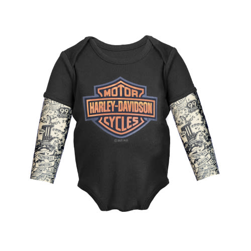 Infant Boy's Mesh Tattoo Sleeve Creeper | Harley-Davidson USA