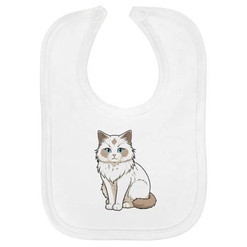 'Cartoon Ragdoll Cat' Soft Cotton Baby Bib (BI00071056)