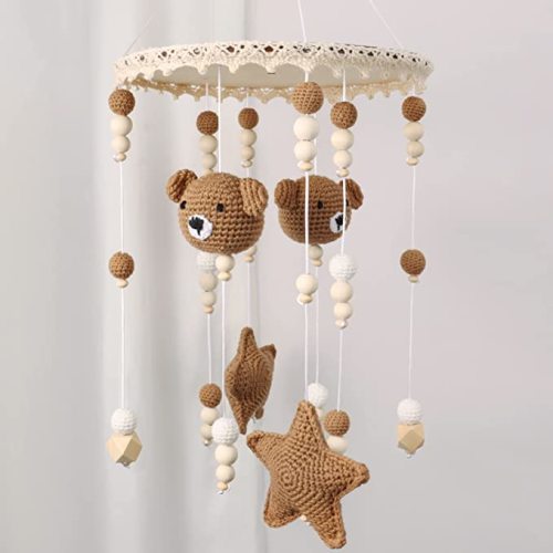 Boho Bear Baby Crib Mobile - For Boys & Girls, Bassinet & Pack n Play