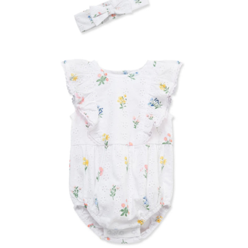 Eyelet Floral Woven Bubble & Headband