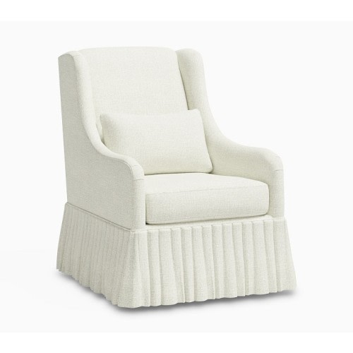 Merced Skirted Stationary Glider Performance Basketweave Slub Ivory