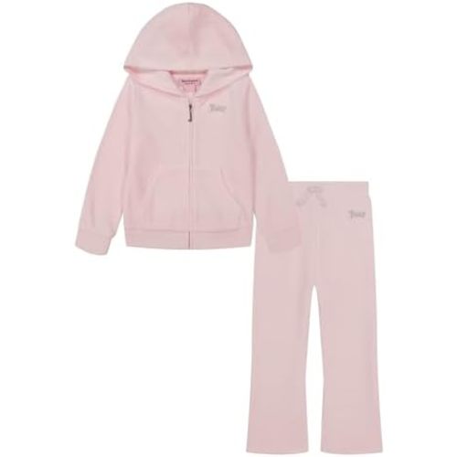 Juicy Couture baby-girls 2pc Zip Up Velour Jog Set