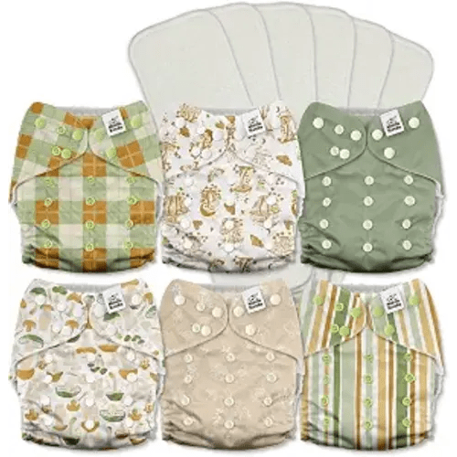 Cloth Diapers 6 Pack (Mushrooms)