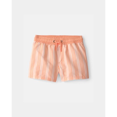 Toddler Boy Striped Swim Trunks - Orange | Carter's